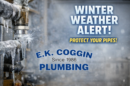 Freezing temperatures can cause pipes to burst in minutes. Learn how to prevent frozen pipes and what to do in an emergency with this winter guide from EK Coggin Plumbing.